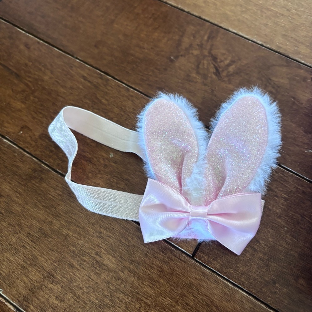 Pink Polka Tulle Bunny Dress-Up Set with Headband 0-12M - Picture 4 of 6